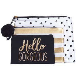 Make-up Bags Olive & Hill Canvas Trio Pouch 3 Pc